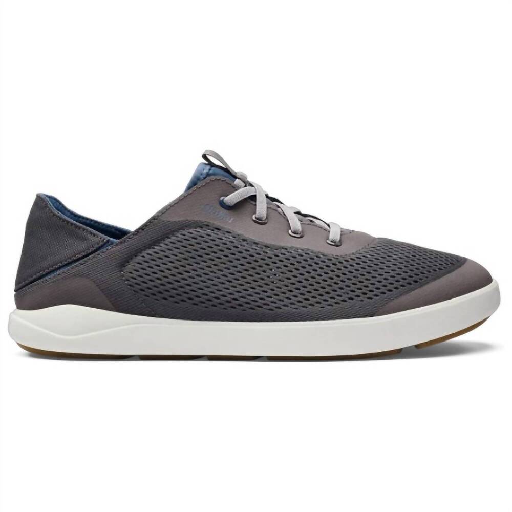 NEW OLUKAI men's moku pae boat shoes in pavement/vintage blue